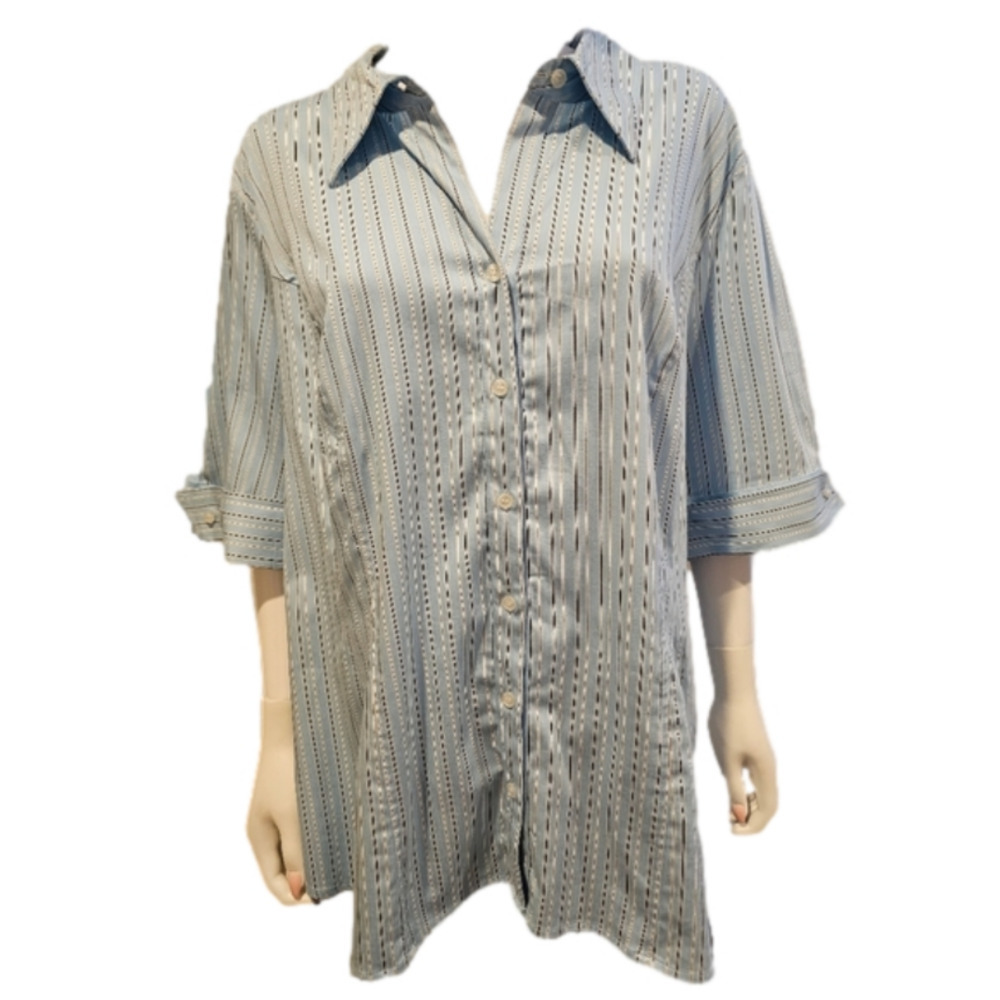 LANE Bryant Fitted Short Sleeve Button Down Blouse Size 22/24